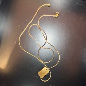 Urban Outfitters Gold Necklace w Gold square pendant